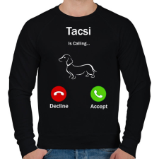 PRINTFASHION Tacskó hív  - Férfi pulóver - Fekete férfi pulóver, kardigán