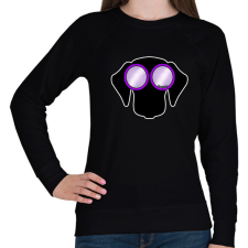 PRINTFASHION Tacskó lila napszemüvegben - Női pulóver - Fekete női pulóver, kardigán