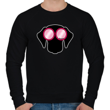 PRINTFASHION Tacskó pink napszemüvegben - Férfi pulóver - Fekete férfi pulóver, kardigán
