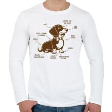 PRINTFASHION Tacskó részei - Férfi hosszú ujjú póló - Fehér