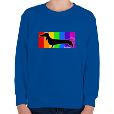 PRINTFASHION Tacskó szivárvány háttérben - Gyerek pulóver - Királykék gyerek pulóver, kardigán