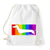 PRINTFASHION Tacskó szivárvány háttérben - Sportzsák, Tornazsák - Fehér