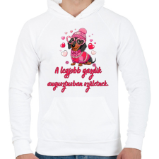 PRINTFASHION Tacskó szülinap júl - Férfi kapucnis pulóver - Fehér férfi pulóver, kardigán