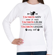 PRINTFASHION Tacskós szív és Tacskós lélek! - Női pulóver - Fehér női pulóver, kardigán