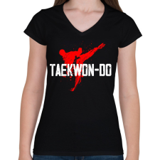 PRINTFASHION Taekwon-do - Női V-nyakú póló - Fekete női póló