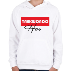 PRINTFASHION Taekwondo hero - Gyerek kapucnis pulóver - Fehér