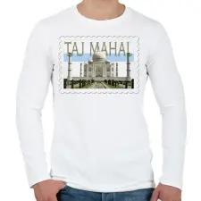 PRINTFASHION Taj Mahal - Férfi hosszú ujjú póló - Fehér férfi póló