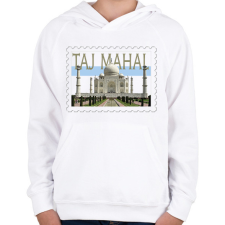 PRINTFASHION Taj Mahal - Gyerek kapucnis pulóver - Fehér gyerek pulóver, kardigán