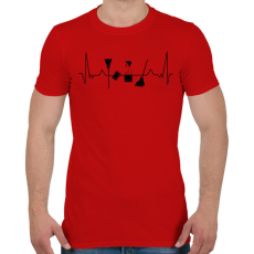 PRINTFASHION Takarító EKG - Férfi póló - Piros