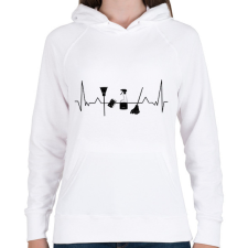 PRINTFASHION Takarító EKG - Női kapucnis pulóver - Fehér női pulóver, kardigán