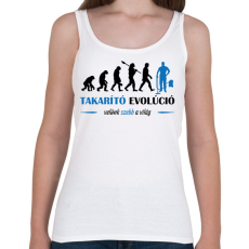 PRINTFASHION Takarító evolúció - Női atléta - Fehér