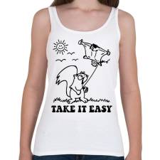 PRINTFASHION Take it easy - Női atléta - Fehér női trikó