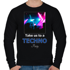 PRINTFASHION take us a techno party - Férfi pulóver - Fekete