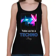 PRINTFASHION take us a techno party - Női atléta - Fekete női trikó