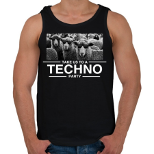 PRINTFASHION Take us Techno Party - Férfi atléta - Fekete atléta, trikó