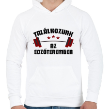 PRINTFASHION Találkozunk az edzőteremben - Férfi kapucnis pulóver - Fehér női pulóver, kardigán