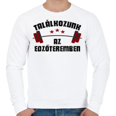 PRINTFASHION Találkozunk az edzőteremben - Férfi pulóver - Fehér