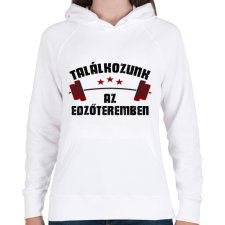 PRINTFASHION Találkozunk az edzőteremben - Női kapucnis pulóver - Fehér női pulóver, kardigán