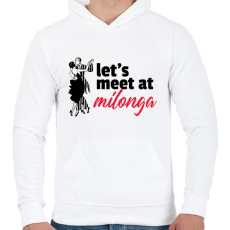 PRINTFASHION Találkozzunk a Milongán - Férfi kapucnis pulóver - Fehér