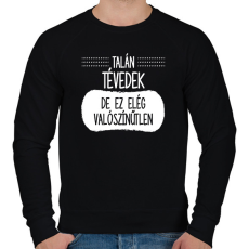 PRINTFASHION Talán tévedek - Férfi pulóver - Fekete