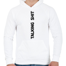 PRINTFASHION Talking shit - fekete - Férfi kapucnis pulóver - Fehér férfi pulóver, kardigán