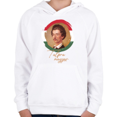 PRINTFASHION Talpra magyar - Petőfi - Gyerek kapucnis pulóver - Fehér