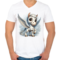 PRINTFASHION Táltos paripa - Férfi V-nyakú póló - Fehér
