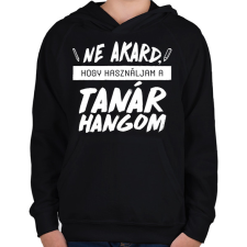 PRINTFASHION Tanár hang - Gyerek kapucnis pulóver - Fekete gyerek pulóver, kardigán