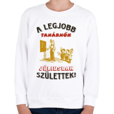 PRINTFASHION Tanárnő szülinapja július - Gyerek pulóver - Fehér gyerek pulóver, kardigán