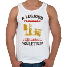 PRINTFASHION Tanárnő szülinapja június - Férfi atléta - Fehér atléta, trikó