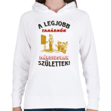PRINTFASHION Tanárnő szülinapja március - Női kapucnis pulóver - Fehér női pulóver, kardigán