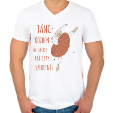 PRINTFASHION Tánc közben - Férfi V-nyakú póló - Fehér férfi póló