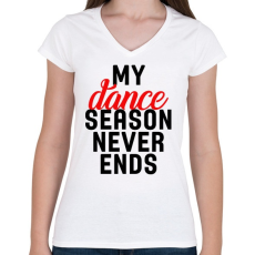 PRINTFASHION Tánc oktató - Női V-nyakú póló - Fehér