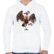 PRINTFASHION Táncoló karácsonyi party keselyű - Férfi kapucnis pulóver - Fehér