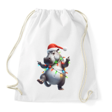 PRINTFASHION Táncoló karácsonyi party viziló  - Sportzsák, Tornazsák - Fehér tornazsák