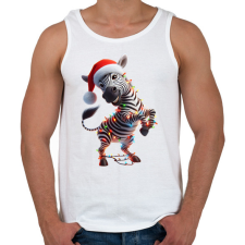 PRINTFASHION Táncoló karácsonyi party zebra - Férfi atléta - Fehér atléta, trikó