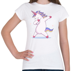 PRINTFASHION Táncoló unikornis - Női póló - Fehér