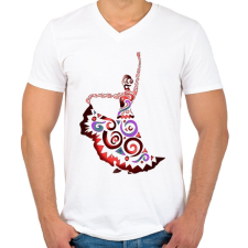 PRINTFASHION Táncosnő - Férfi V-nyakú póló - Fehér férfi póló