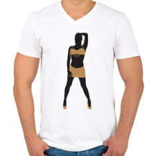 PRINTFASHION Táncosnő - Férfi V-nyakú póló - Fehér férfi póló