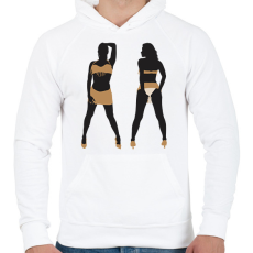 PRINTFASHION Táncosnők - Férfi kapucnis pulóver - Fehér