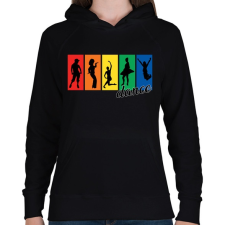PRINTFASHION Táncosok - Női kapucnis pulóver - Fekete női pulóver, kardigán
