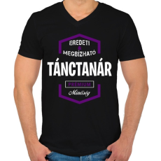 PRINTFASHION Tánctanár prémium minőség - Férfi V-nyakú póló - Fekete