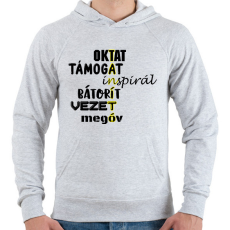 PRINTFASHION TANÍTÓ - Férfi kapucnis pulóver - Sport szürke