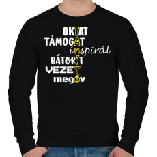 PRINTFASHION TANÍTÓ - Férfi pulóver - Fekete