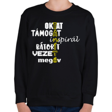 PRINTFASHION TANÍTÓ - Gyerek pulóver - Fekete