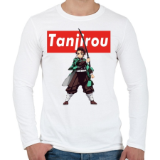 PRINTFASHION Tanjiro Demon Slayer - Férfi hosszú ujjú póló - Fehér férfi póló