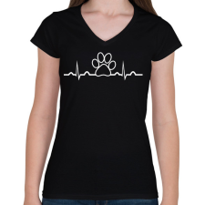 PRINTFASHION Tappancs ekg - Női V-nyakú póló - Fekete női póló