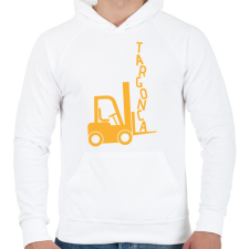 PRINTFASHION Targonca - Férfi kapucnis pulóver - Fehér férfi pulóver, kardigán