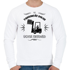 PRINTFASHION Targoncás dolog - Férfi pulóver - Fehér