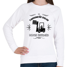 PRINTFASHION Targoncás dolog - Női pulóver - Fehér női pulóver, kardigán